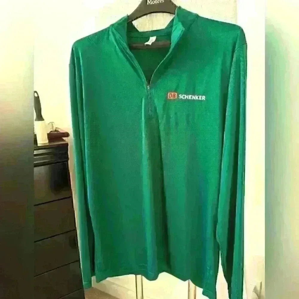 Men's forest green zipper pull over -bnwt size large